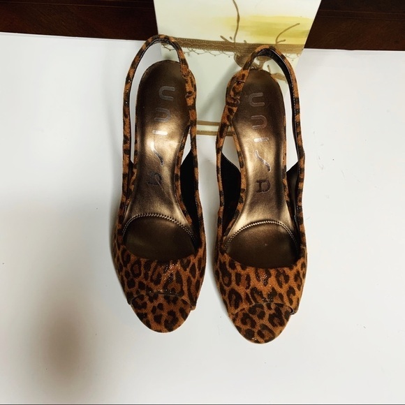 UNISA leopard sling back stilettos size 8 - Picture 4 of 7